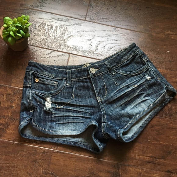 Almost Famous Pants - [Almost Famous] Jean Shorts Distressed Summer